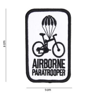 Embleem stof Paratrooper wit #3088