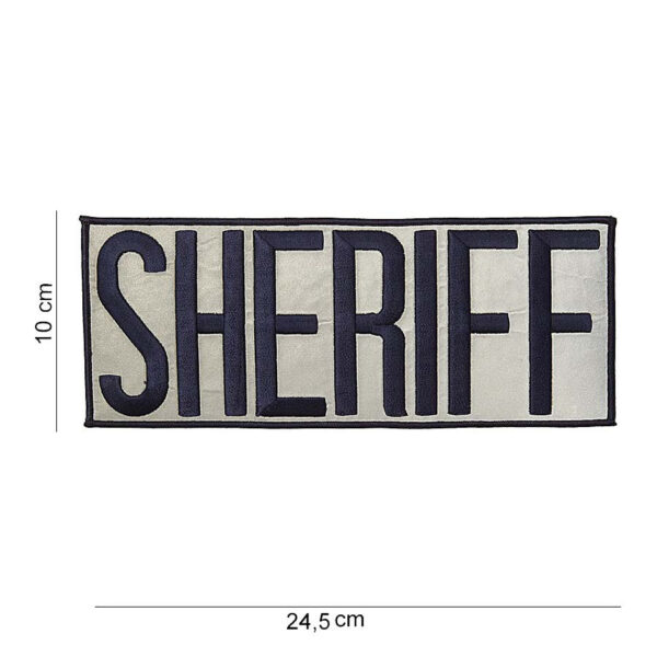 442317 1097 75 01 <p>Het grote Sheriff embleem van stof (#2006) is een opvallende toevoeging aan uw militaire of outdoor uitrusting. Dit embleem, met een stijlvolle tekst en afbeelding, is beschikbaar in diverse kleuren en biedt een unieke manier om uw persoonlijke stijl of toewijding te tonen. Het is perfect voor op jassen, rugzakken of andere textiel, en zorgt voor een professionele uitstraling. Maak uw outfit compleet met dit veelzijdige en duurzame embleem.</p>