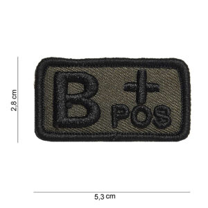 Embleem stof bloedgroep B+positief groen #5079