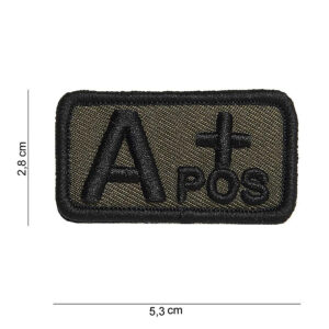 Embleem stof bloedgroep A+positief groen geen klitteb #3043