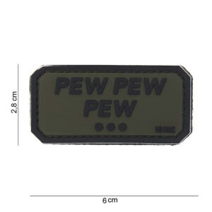 Embleem 3D PVC Pew pew pew groen #10084