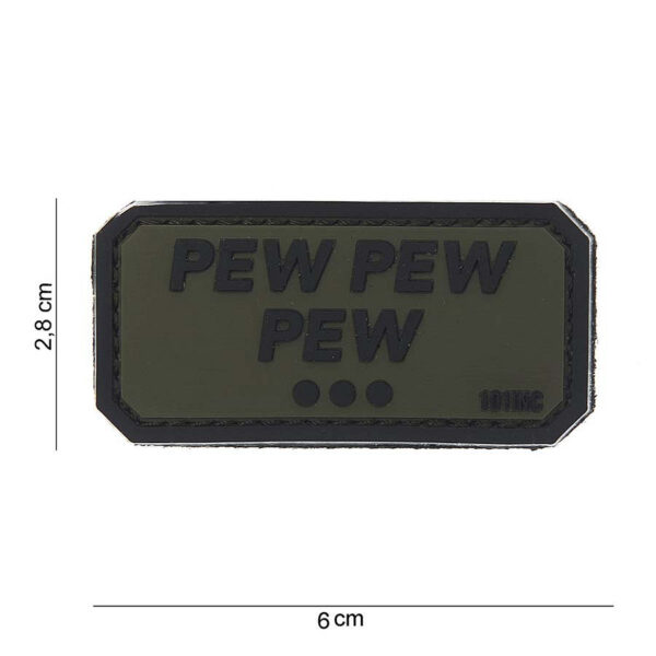 444100 3769 99 01 <p>Voeg een stoere touch toe aan je uitrusting met het Embleem 3D PVC 'Pew pew pew' in groen (#10084). Dit hoogwaardige embleem is vervaardigd van duurzaam PVC en is voorzien van klittenband aan de achterzijde, waardoor het eenvoudig te bevestigen is op kleding, tassen of andere uitrusting. Perfect voor militaire en outdoor liefhebbers die hun persoonlijke stijl willen benadrukken.</p>