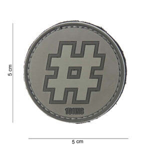Embleem 3D PVC Hashtag grijs #10092