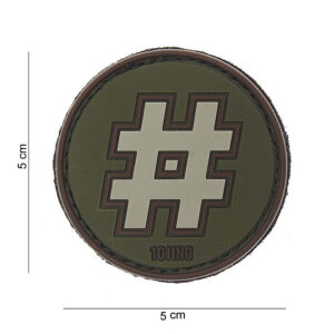 Embleem 3D PVC Hashtag groen #10094