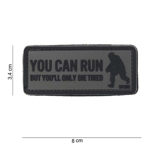 444100 3814 15 01 <p>Ontdek het 3D PVC Embleem 'You can run' in stijlvol grijs, perfect voor liefhebbers van militaire en outdoor uitrusting. Dit hoogwaardige embleem is voorzien van een sterke klittenband aan de achterzijde, waardoor het eenvoudig op verschillende materialen te bevestigen is. Voeg een unieke touch toe aan jouw gear of kleding met dit opvallende embleem dat zowel functionaliteit als een stoere uitstraling biedt.</p>