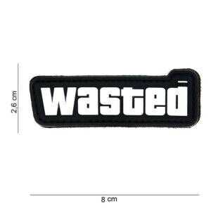 Embleem 3D PVC Wasted zwart/wit #14013