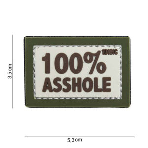 Embleem 3D PVC 100% asshole beige/groen #14077