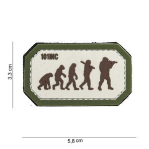 Embleem 3D PVC Airsoft evolution beige/groen #14071