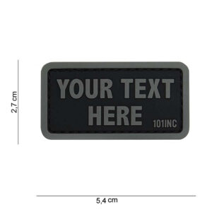 Embleem 3D PVC Your text here zwart/grijze letters #14080