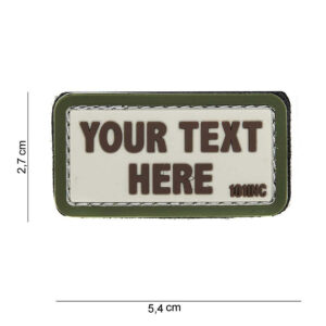 Embleem 3D PVC Your text here beige/groen #14079