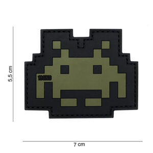 Embleem 3D PVC Space invader groen/zwart #14059