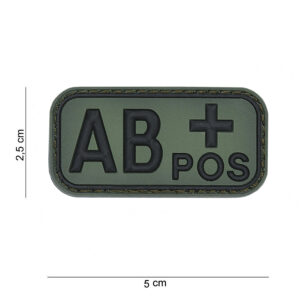 Embleem 3D PVC bloedgroep AB+ positief green #13032