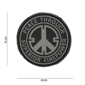 Embleem 3D PVC Peace through superior fire power #12036