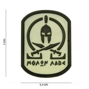 Embleem 3D PVC Molon Labe Spartan WHITE #12004