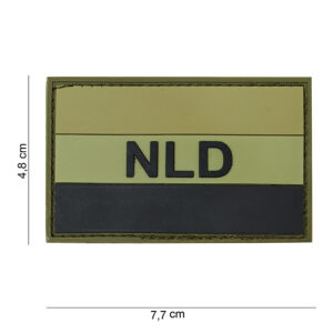 Embleem 3D PVC NLD groen/zwart #13043