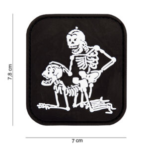 Embleem 3D PVC twee skeletten zwart #13027
