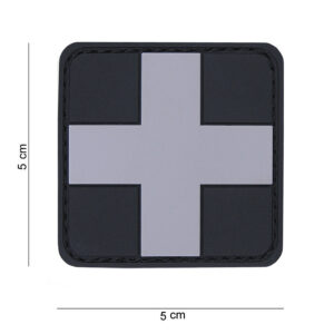 Embleem 3D PVC Cross grijs #12029