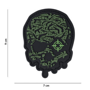 Embleem 3D PVC Target eye skull groen #14050