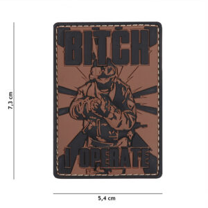 Embleem 3D PVC Bitch bruin #11114