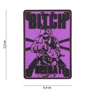 Embleem 3D PVC Bitch roze #9036