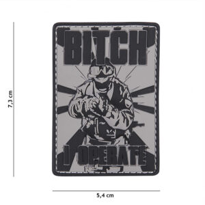 Embleem 3D PVC Bitch grijs #9037