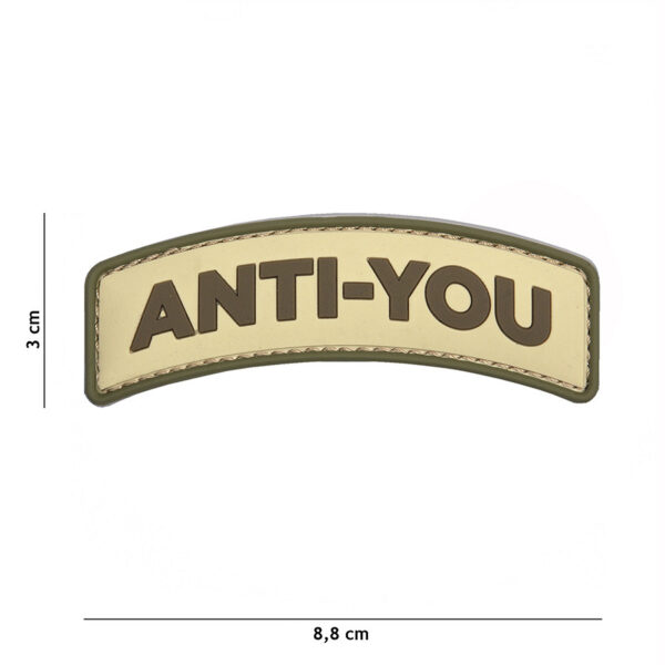 444130 5420 99 01 <p>Het Embleem 3D PVC Anti-You coyote #9041 is een robuust en stijlvol embleem dat perfect is voor elke militaire of outdoor uitrusting. Gemaakt van hoogwaardig PVC, beschikt het embleem over een sterke klittenband aan de achterzijde, waardoor het eenvoudig kan worden bevestigd aan kleding of uitrusting. Dit veelzijdige embleem voegt niet alleen een unieke uitstraling toe, maar biedt ook de functionaliteit die je nodig hebt in het veld. Ideaal voor zowel verzamelaars als actieve gebruikers.</p>