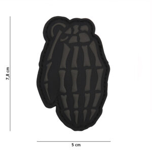 Embleem 3D PVC Skull granaat grijs #9049
