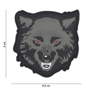 Embleem 3D PVC Wolf grijs #11138