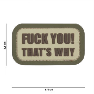 Embleem 3D PVC Fuck you that's why coyote #11144