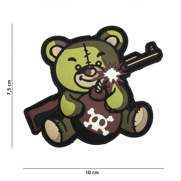 444130 5453 99 01 <p>Ontdek het unieke Embleem 3D PVC Terreur Teddy in groen (#9014), perfect voor het personaliseren van je uitrusting. Dit hoogwaardige PVC-embleem heeft een praktische klittenbandsluiting aan de achterzijde, waardoor het eenvoudig te bevestigen is op kleding, tassen of andere gear. Voeg een speelse touch toe aan je militaire of outdoor outfit met dit opvallende embleem.</p>