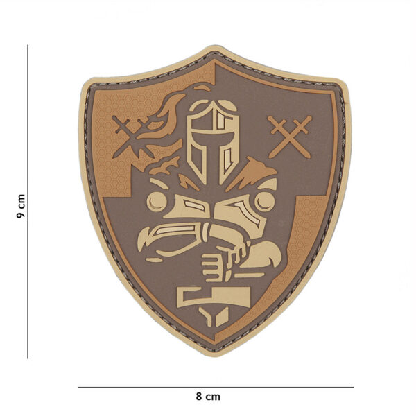 444130 5473 99 01 <p>Ontdek het Embleem 3D PVC Ridder schild in bruin (#12047), een perfect accessoire voor elke militaire of outdoor outfit. Dit hoogwaardige embleem is vervaardigd uit duurzaam PVC en voorzien van klittenband aan de achterzijde voor eenvoudige bevestiging. Voeg een stoere, ridderachtige uitstraling toe aan je gear met dit unieke embleem. Ideaal voor op je kleding, rugzak of uitrusting!</p>