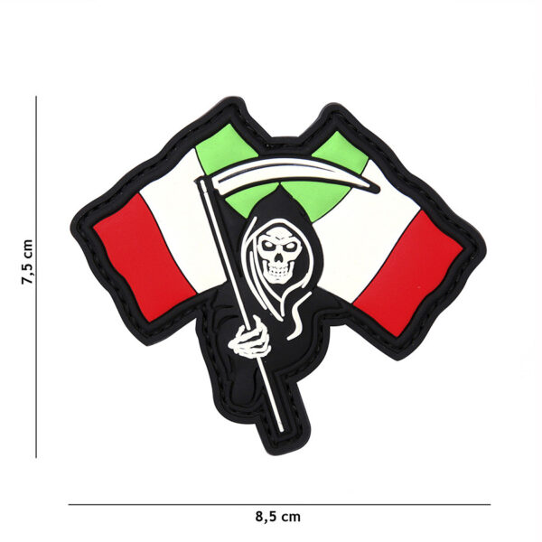 444130 5496 99 01 <p>Ontdek het unieke Embleem 3D PVC Italian Reaper #12085, perfect voor het personaliseren van uw militaire of outdoor uitrusting. Dit hoogwaardige embleem is vervaardigd uit duurzaam PVC en voorzien van een handige klittenband aan de achterzijde, waardoor het eenvoudig te bevestigen is aan tassen, jassen of andere uitrusting. Geef uw gear een stoere uitstraling met dit opvallende ontwerp dat de Italiaanse doodsgeest symboliseert.</p>