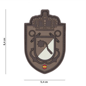 Embleem 3D PVC Spaans kroon schild bruin #12087