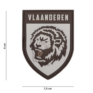 Embleem 3D PVC Vlaanderen grijs #13068