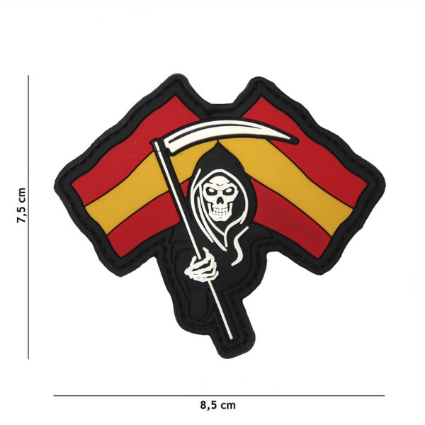 444130 5518 99 01 <p>Het 3D PVC Embleem Spanish Reaper #13089 is een opvallende toevoeging aan uw collectie. Dit duurzame embleem is vervaardigd van hoogwaardig PVC en beschikt over een praktische klittenband achterzijde, waardoor het eenvoudig te bevestigen is op verschillende oppervlakken. Perfect voor op kleding, rugzakken of andere uitrusting, geeft dit embleem een unieke uitstraling en voegt het een stoer accent toe aan uw outfit. Een must-have voor elke outdoor- en militairenthousiasteling!</p>