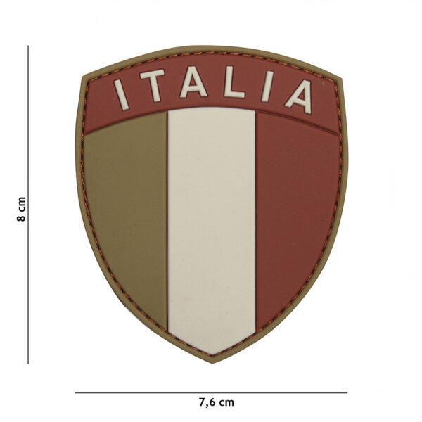 444130 5537 99 01 <p>Voeg een vleugje Italiaanse flair toe aan je uitrusting met het Embleem 3D PVC Italia #13112. Dit hoogwaardige embleem, gemaakt van duurzaam PVC, is eenvoudig te bevestigen dankzij het klittenband aan de achterzijde. Perfect voor op je militaire uitrusting, rugzak of kleding, dit embleem is een uitstekende manier om je persoonlijke stijl te tonen. Met zijn opvallende 3D-design is het niet alleen een praktische toevoeging, maar ook een echte eyecatcher.</p>