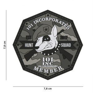 Embleem 3D PVC 101 INC Hunt Squad grijs #1095