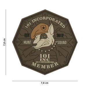 Embleem 3D PVC 101 INC Hunt Squad bruin #1082