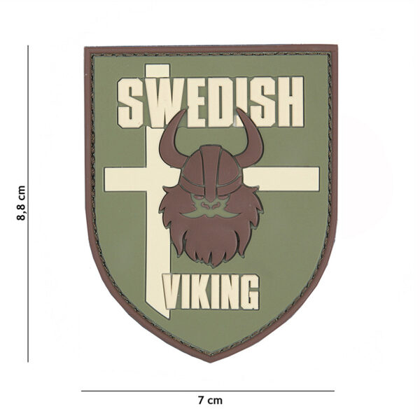 444130 7008 99 01 <p>Ontdek het Embleem 3D PVC Swedish Viking in de kleur groen (#2076), perfect voor het personaliseren van je militaire of outdoor uitrusting. Dit hoogwaardige embleem is vervaardigd uit duurzaam PVC en is voorzien van een praktische klittenband achterzijde, waardoor je het eenvoudig kunt bevestigen op jassen, rugzakken of andere accessoires. Voeg een stoere en unieke uitstraling toe aan je gear met dit opvallende Viking-embleem.</p>