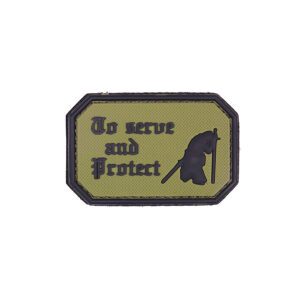 Embleem 3D PVC To serve and protect groen #1089