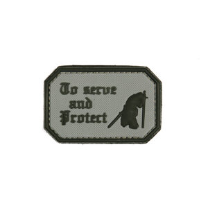 Embleem 3D PVC To serve and protect grijs #1091