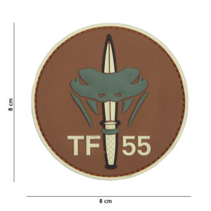 Embleem 3D PVC TF-55 bruin #1092