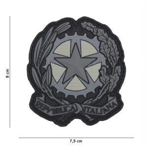 Embleem 3D PVC Italiaanse ster grijs #1109