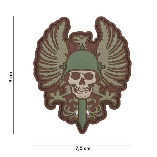 444130 7050 99 01 <p>Voeg een unieke uitstraling toe aan je uitrusting met het 3D PVC Embleem Spaanse skull #1103. Dit hoogwaardige embleem is voorzien van een stevige klittenband aan de achterzijde, waardoor het eenvoudig op verschillende oppervlakken te bevestigen is. Perfect voor militaire en outdoor liefhebbers die hun stijl willen personaliseren. Dit opvallende ontwerp is zowel robuust als functioneel, ideaal voor gebruik op kleding, rugzakken of andere uitrusting.</p>