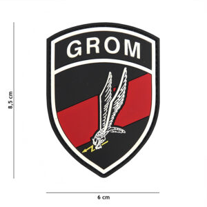 Embleem 3D PVC GROM zwart/rood #2056