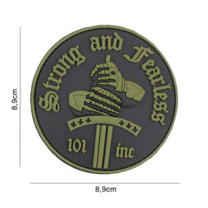 Embleem 3D PVC Strong and Fearless groen #3127