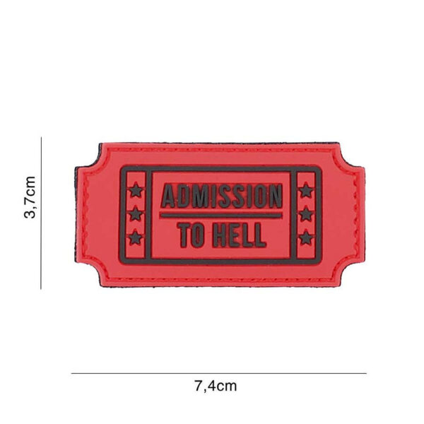 444130 7120 99 01 <p>Voeg een gedurfde uitstraling toe aan je outfit met het Embleem 3D PVC Admission to Hell in het opvallende rood (#3132). Dit hoogwaardige PVC-embleem is voorzien van klittenband aan de achterzijde, waardoor je het eenvoudig kunt bevestigen op jassen, rugzakken of andere uitrusting. Ideaal voor zowel militaire als outdoor liefhebbers die hun stijl willen accentueren. Een must-have voor elke echte avonturier!</p>