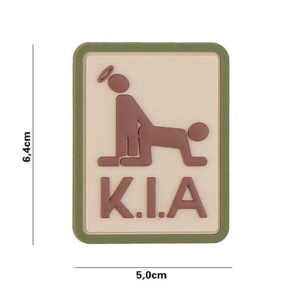444130 7125 99 01 <p>Het 3D PVC embleem 'Killed in Action' #3137 is een opvallende toevoeging aan uw uitrusting, perfect voor zowel militaire als outdoor toepassingen. Dit hoogwaardige embleem is vervaardigd van duurzaam PVC en voorzien van klittenband aan de achterzijde, waardoor het eenvoudig op te naaien of vast te maken is aan uw gear. Met zijn gedetailleerde ontwerp en stevige afwerking is dit embleem niet alleen een eerbetoon, maar ook een stijlvol accessoire voor elke avontuurlijke buitenliefhebber.</p>
