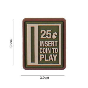 Embleem 3D PVC Insert coin to play groen #5100