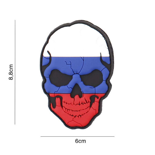 444130 7181 99 01 <p>Dit unieke 3D PVC embleem met een indrukwekkende skull en het ontwerp van Rusland is perfect voor het personaliseren van je militaire of outdoor uitrusting. Voorzien van een handige klittenband aan de achterzijde, kan het eenvoudig op verschillende stoffen worden bevestigd. Dit embleem voegt niet alleen stijl toe, maar ook karakter aan je gear. Een must-have voor elke liefhebber van stoere accessoires.</p>